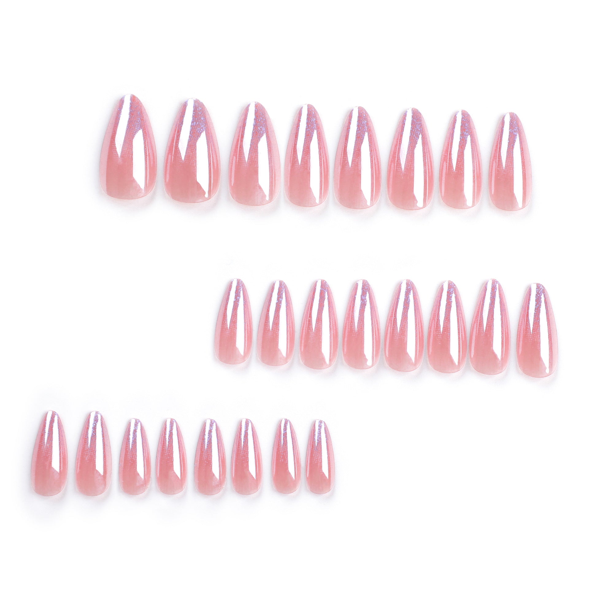 裸色雷射美甲｜長款杏仁形批發｜365nails