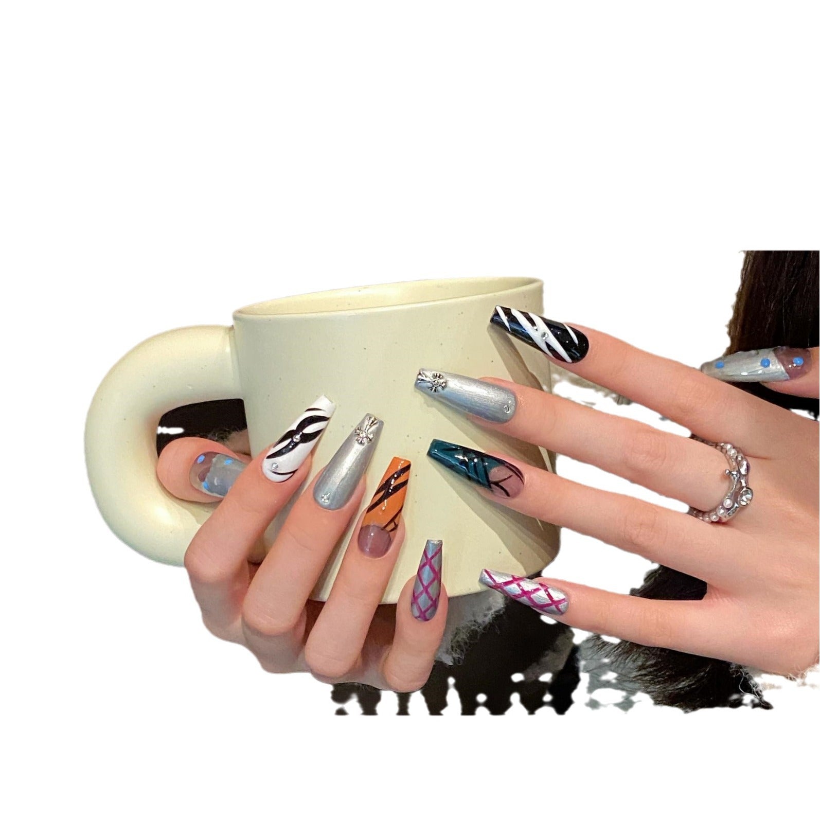 Pure handmade press on nails   nail art fake nails beauty | 365nails