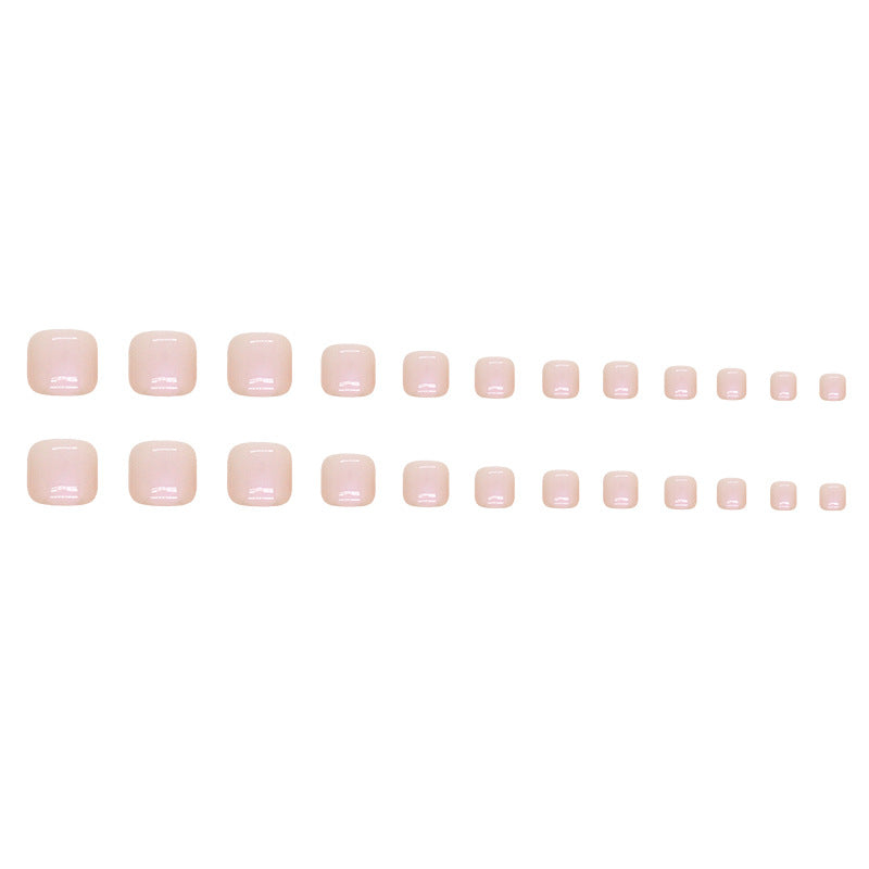 ina風暖色純色極光白穿戴趾甲片｜365nails