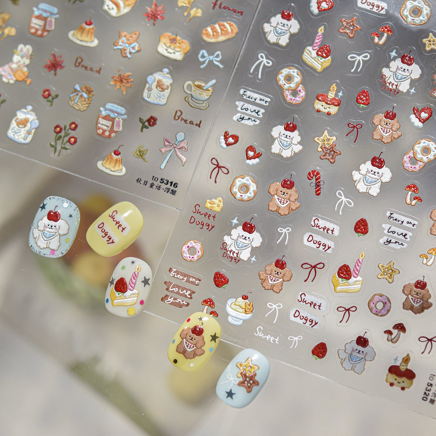 Autumn Bakery & Bunny: "Cozy Harvest" – 5D Embossed Nail Sticker