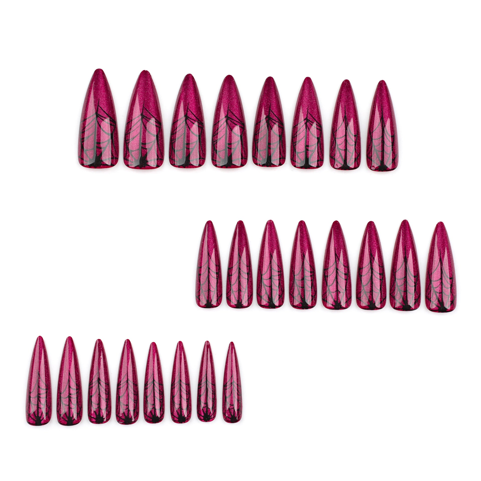 專為穿戴甲設計，紅色貓眼、萬聖節指甲藝術，尖形｜365nails