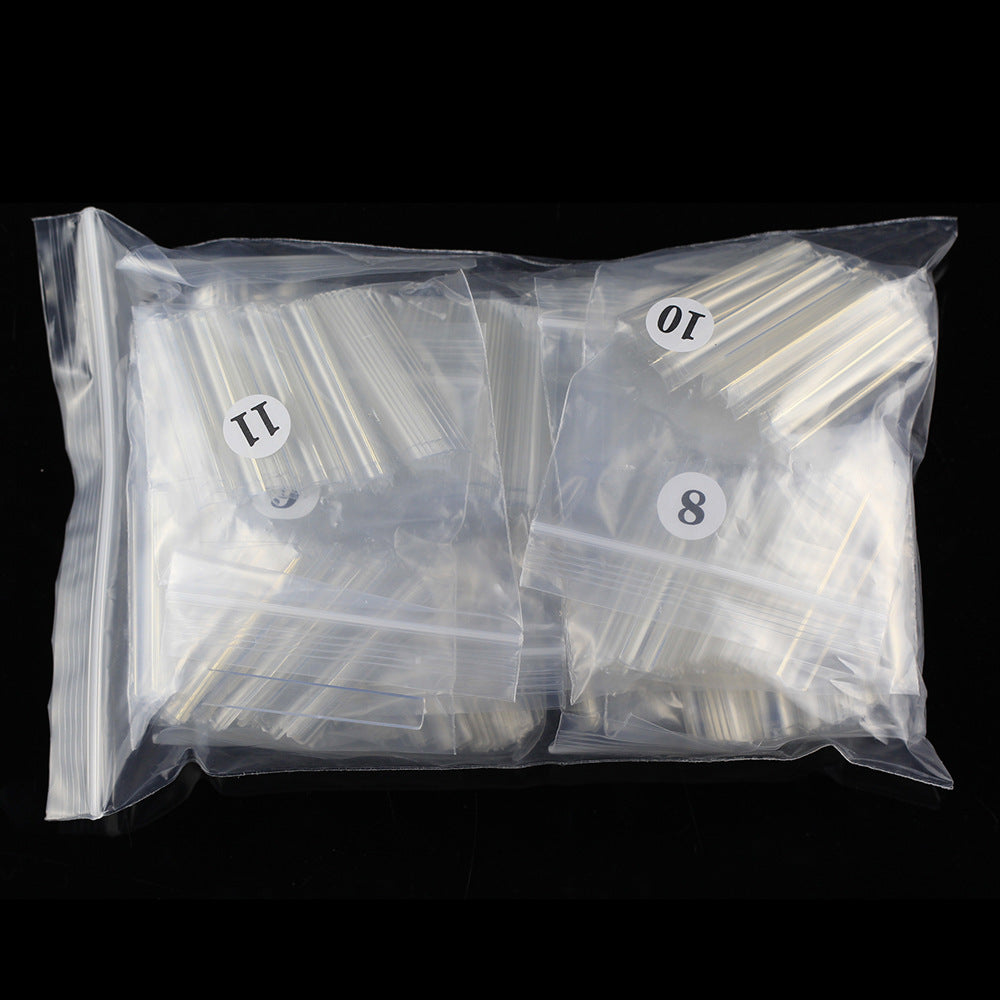 Nail Tips Amazon popular nail piece NO C extended water pipe nail patch 504 pieces boxed transparent semi-sticker XXXL fake nails