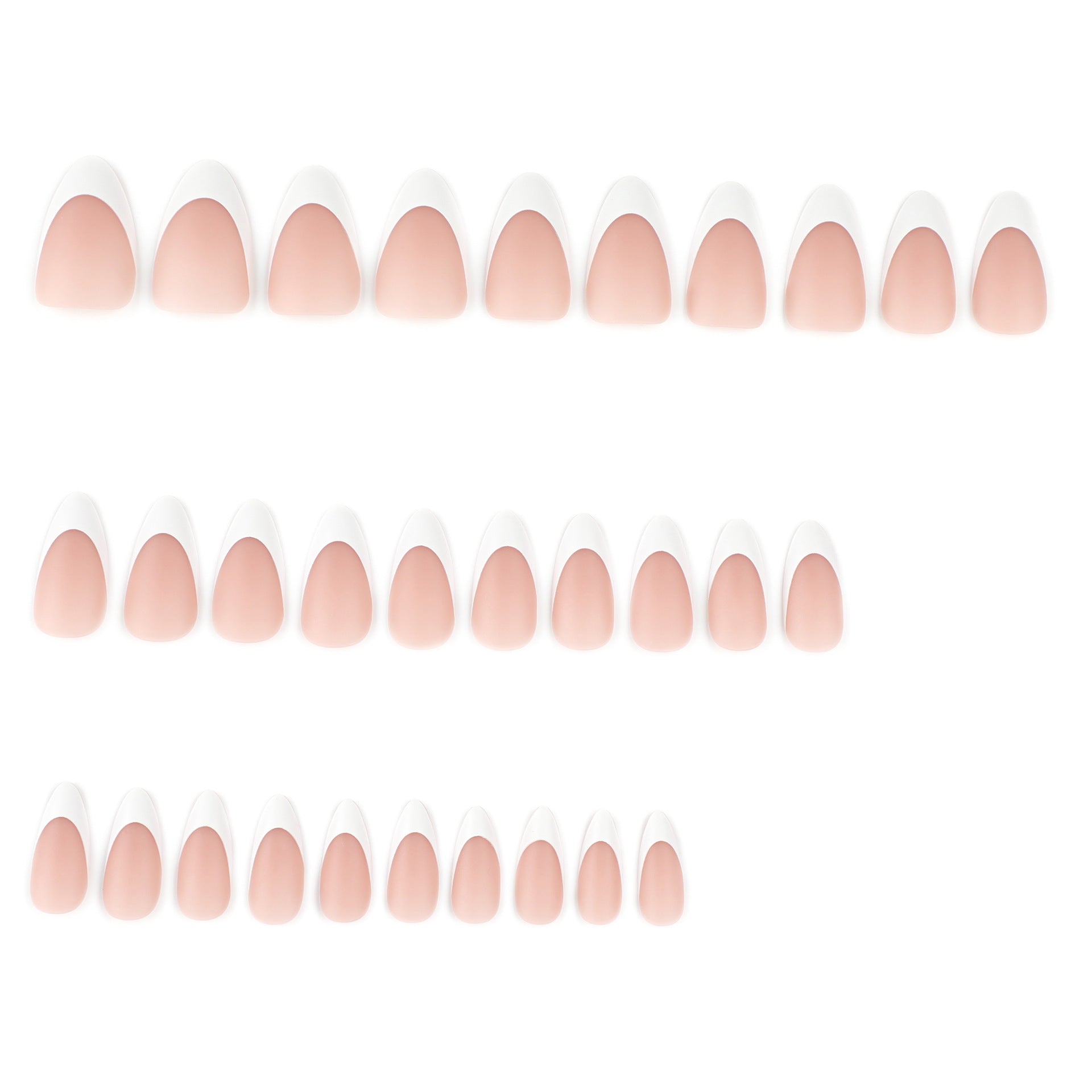 French white matte press-on nails short almond nail art piece  hot-selling simple s s｜365nails