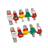 Festive 3D Christmas Press‑On Nails – Santa, Tree & Gift Glitter Long Design