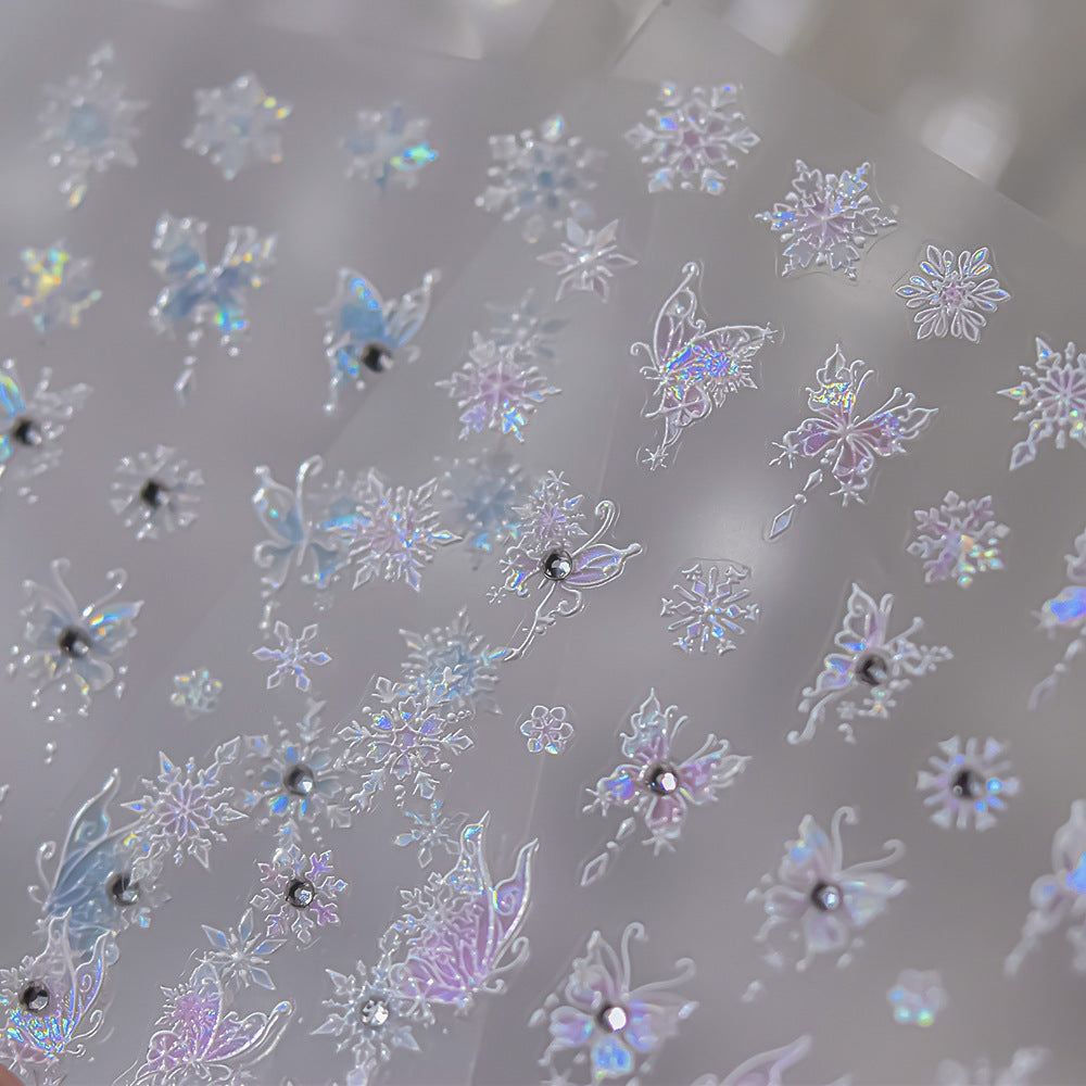 365nails: "Iridescent Blue Snowflake & Butterfly" – nail art stickers