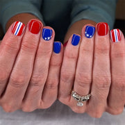 365nails: "Diagonal Freedom" – Starburst & Stripe French Squoval Nails