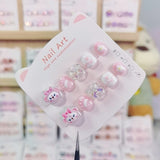 Shirley Mei Cute Kids Press On Nails with Bow Hearts