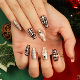 Nail Art Christmas Popular Ballet A-Type Elk Fake Nail Nail Art Tablets Nail Stickers Wearing Nail Removable Wholesale｜365nails
