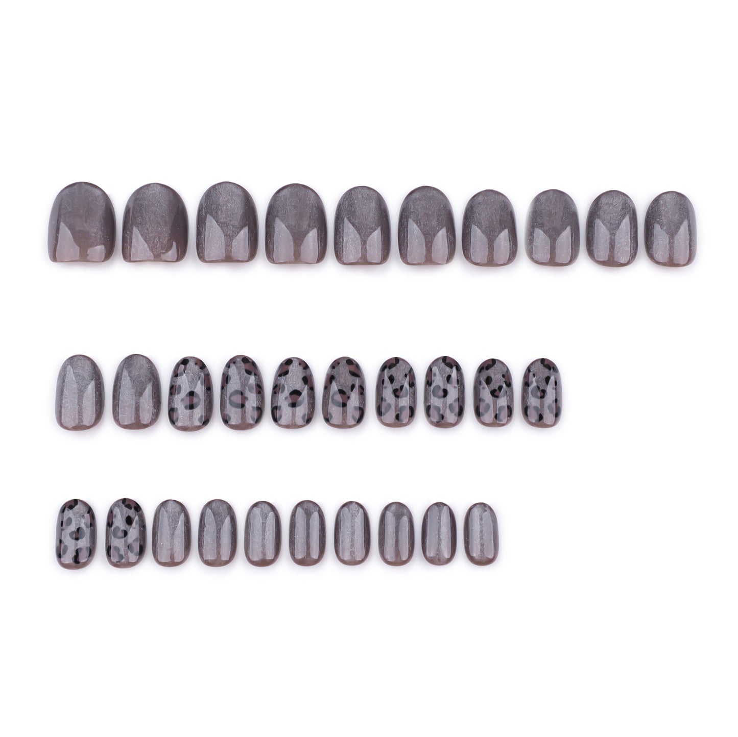 Popular short dark gray Spice Girl premium sense  film autumn and winter cat eye leopard print ins  fake ｜365nails