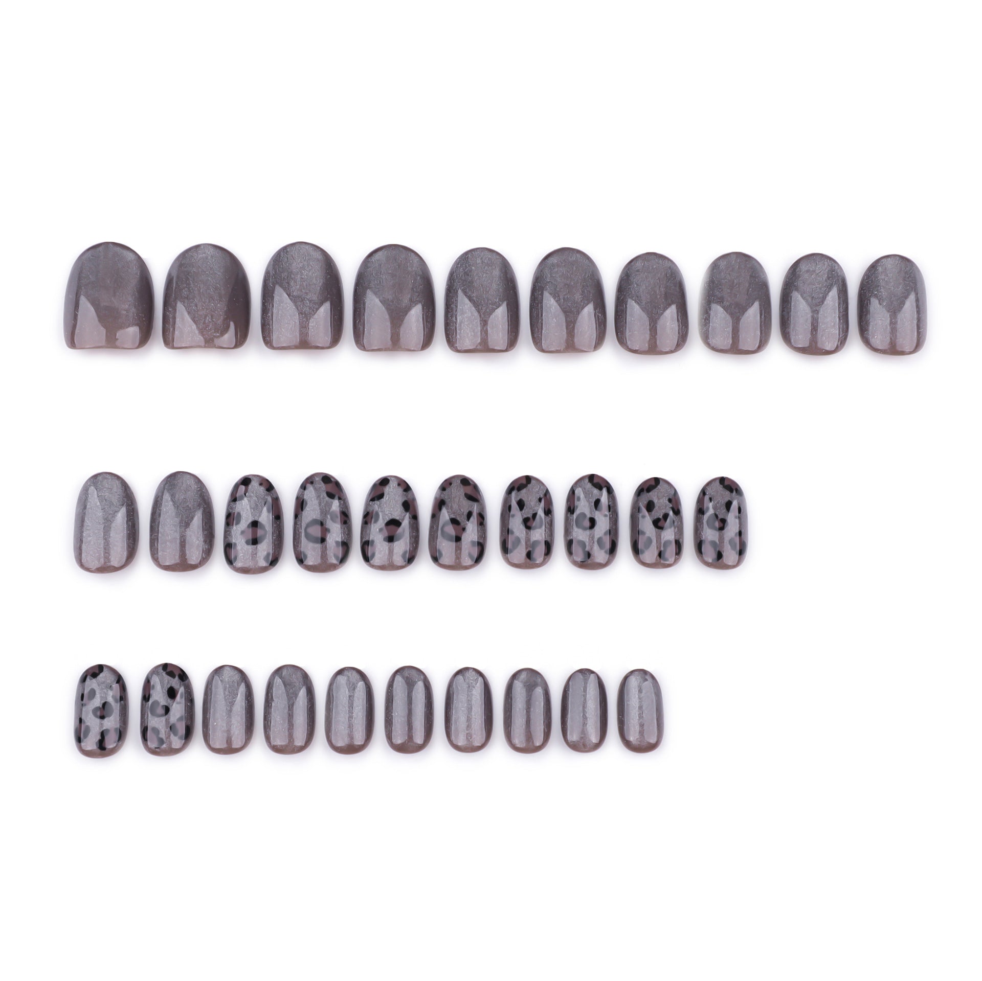 Popular curta cinza escuro Spice Girl premium sentido filme outono e inverno olho de gato estampa de leopardo ins falso ｜365nails