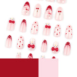 Sweet bow polka dots cute press-on nails