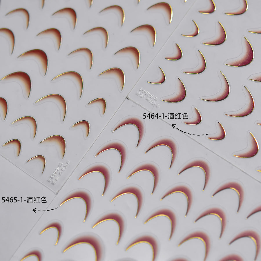 Pearl White Crescent: "Elegant Arch" – 5D Embossed Nail Sticker