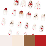 Point diamond three-dimensional bow Japanese style short almond shape love press-on nails