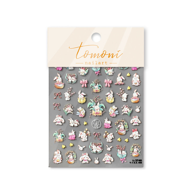 365nails: 귀여운 이스터 토끼 네일 아트 스티커