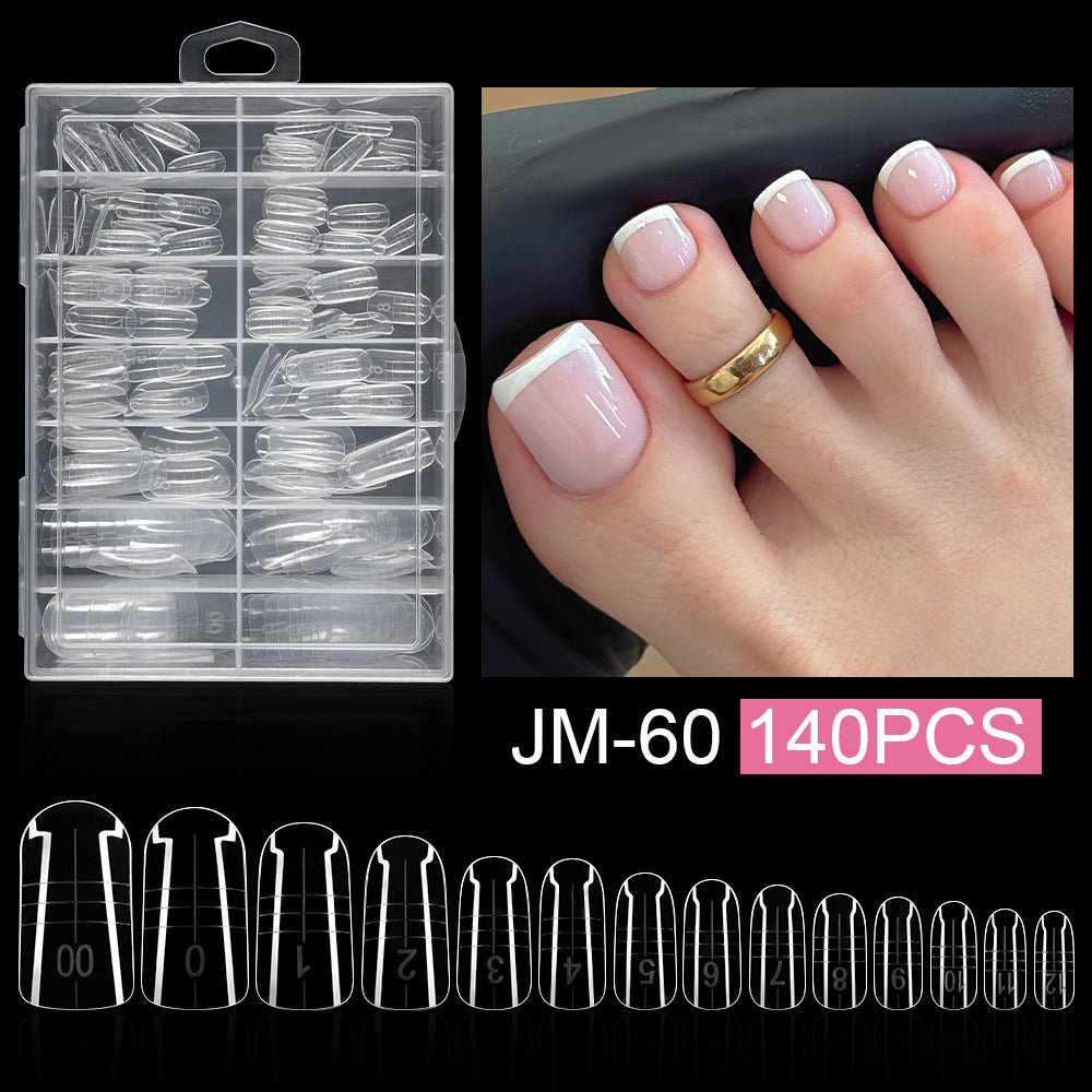 365nails: "Alongamento de unhas de gel transparente nos pés" – Tips Quadradas Curtas para Unhas dos Pés