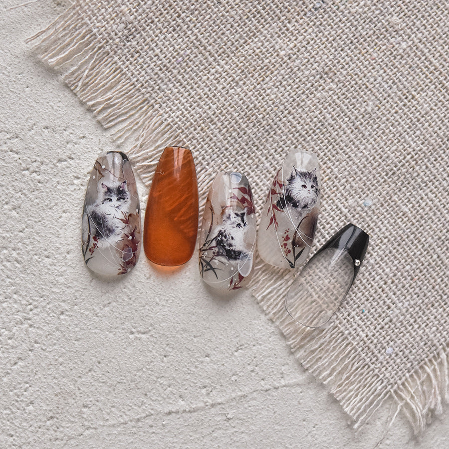 365nails: "Ink Wash Cat" – nail art stickers