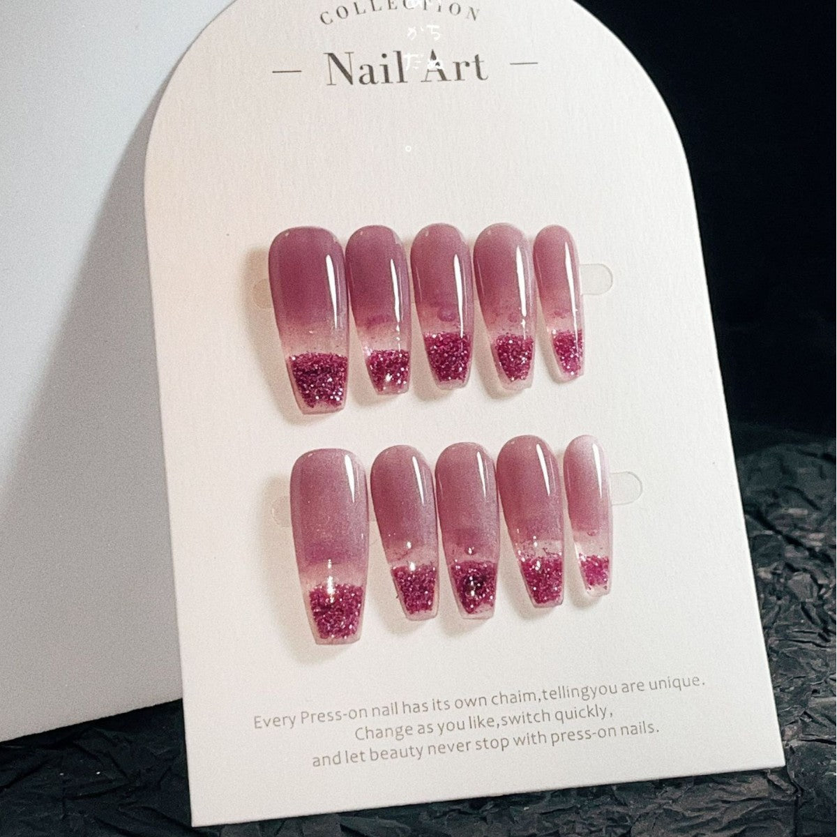 [Solid color] Minimalist wind TK popular ins wind monochrome ten fingers quicksand manual flow hemp press on nail