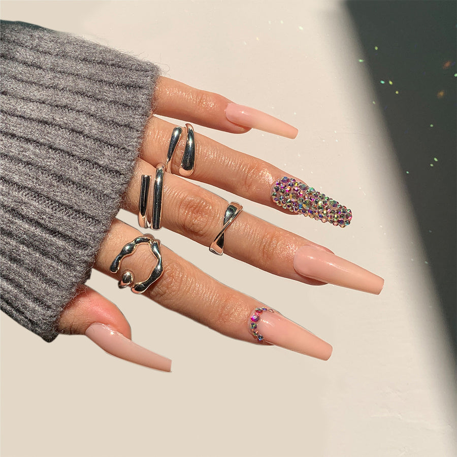 Série entièrement strass — approvisionnement direct, patchs d'ongles élégants | Patchs d'ongles en gros｜365nails