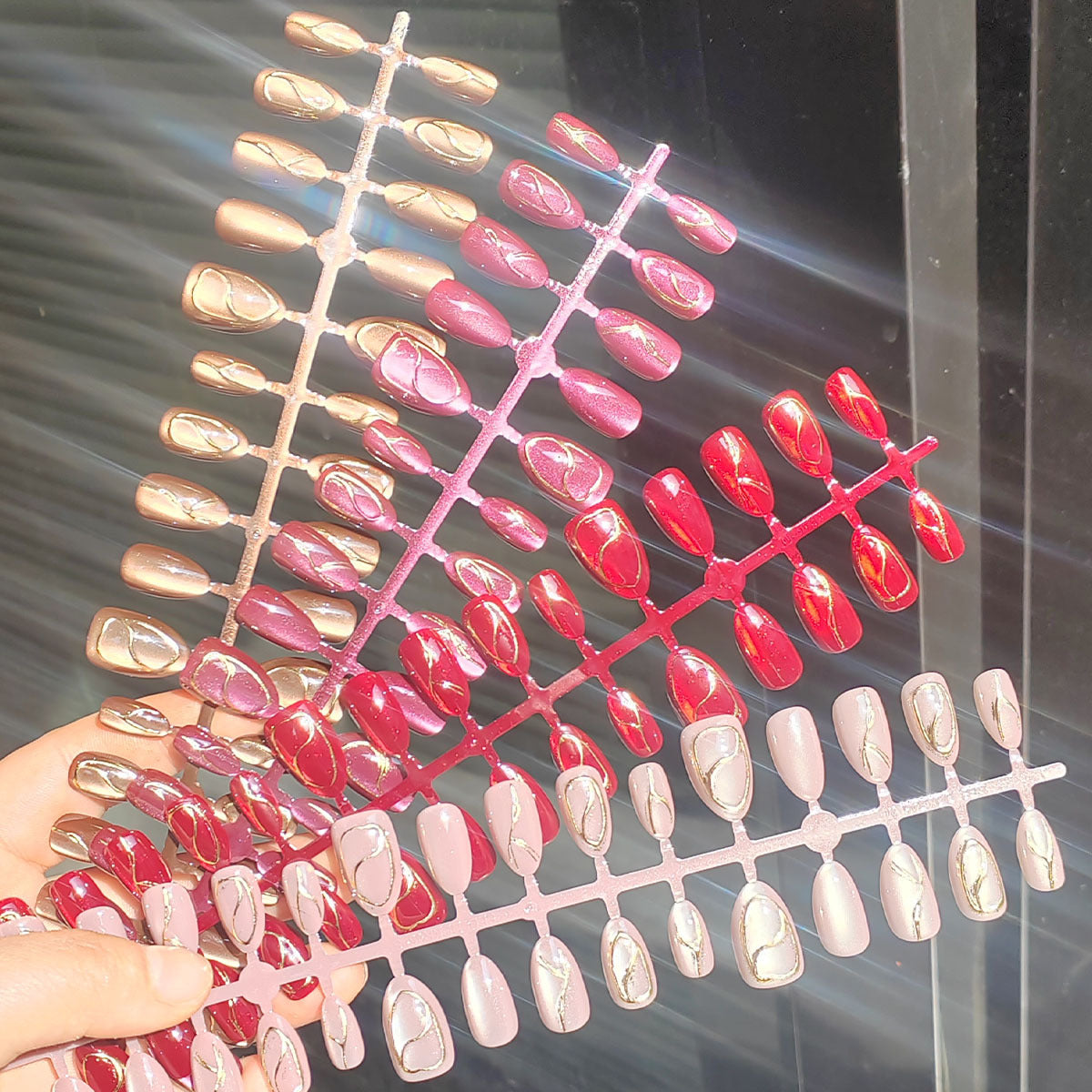 Ombré Essentials Collection: "Berry Ombré" – Medium Almond Press-On Nails