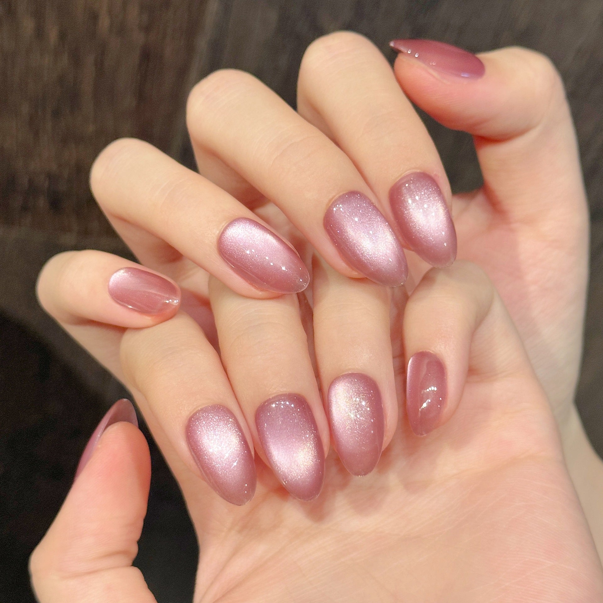 Pearl Pink Shimmer Soft Gloss Press On Nails
