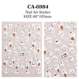 Cute Christmas Snowman Nail Art Sticker 5D Embossed Three-dimensional Santa Claus Elk Nail Sticker Ornament CA