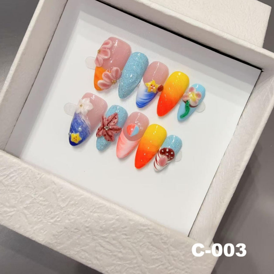 365nails: "Ocean Breeze" – 3D Seashell Handmade Stiletto Nails