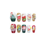 Colorful Christmas Press‑On Nails – Santa & Gift Box Design