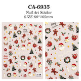 Christmas Atmosphere Nail Art Sticker 5D Embossed Three-dimensional Santa Elk Nail Sticker Ornament CA