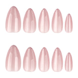 French glitter press-on nails almond shape nude cat eye glitter nail art