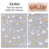 Internet celebrity winter christmas ball nail sticker 5d relief white hollow christmas ball nail sticker jewelry TJ model