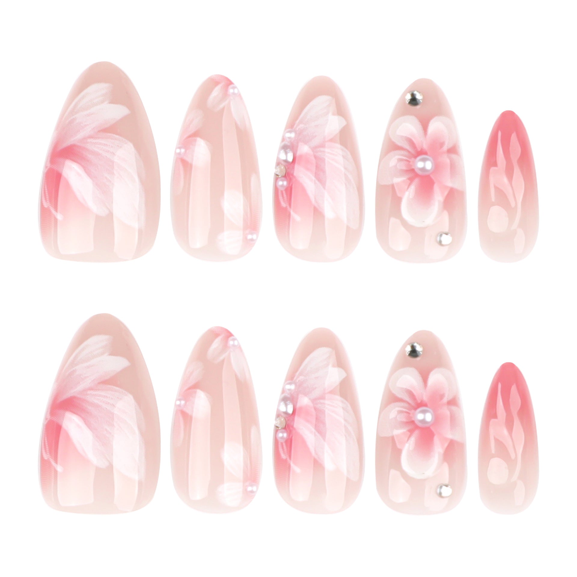 Uñas postizas especiales con diseño de flores 3D, muy vendidas en Europa y Estados Unidos, uñas postizas repetibles y para llevar, venta al por mayor | 365nails