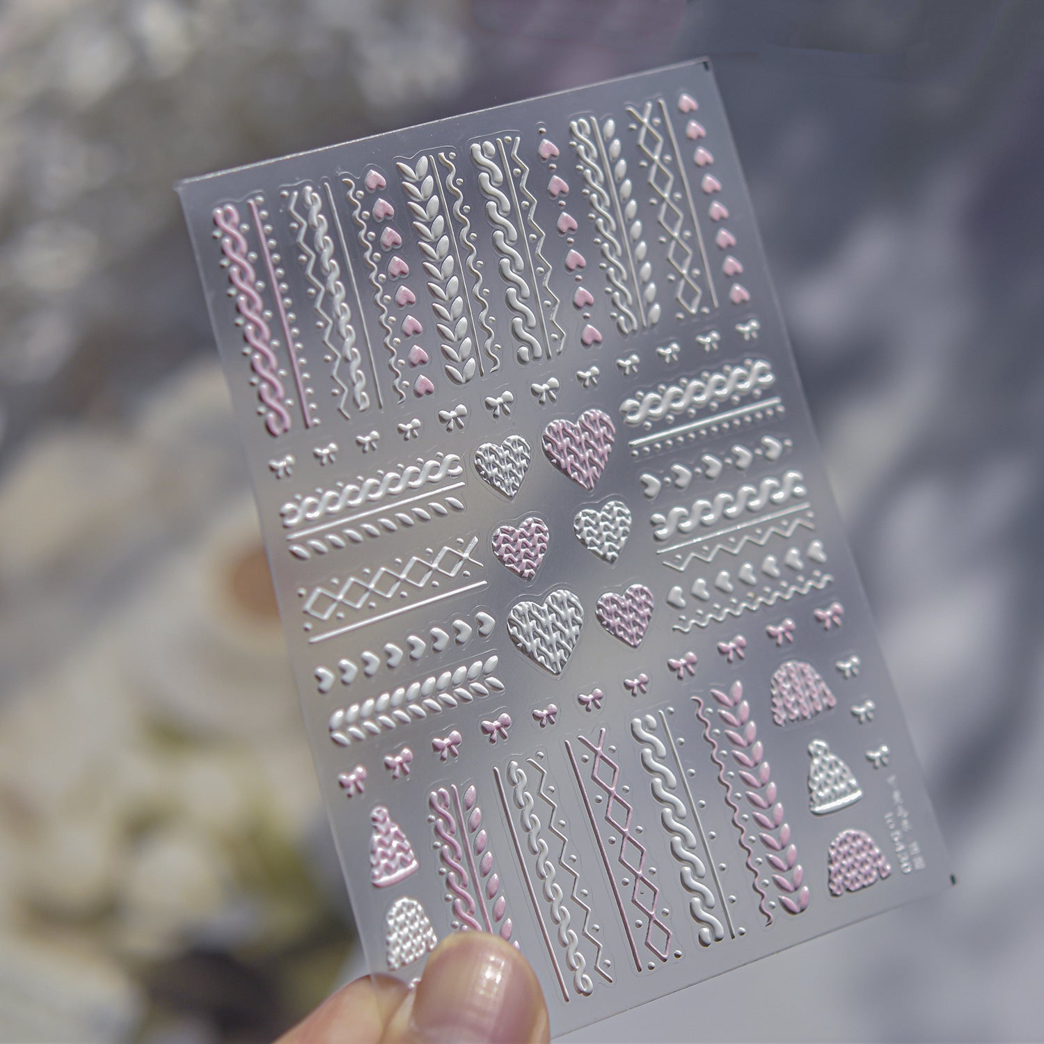 Knit Texture Collection: "Cozy Knit" – 3D Embossed Nail Sticker