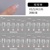Nail Tips The new press on nails piece is divided into 20 pieces, the whole piece is seamless, and the short one is fully attached to the trapezoidal matte nail piece fake nail.