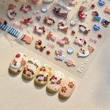 3D Embossed Dachshund Nail Stickers – Cute Puppy Paw Print Set