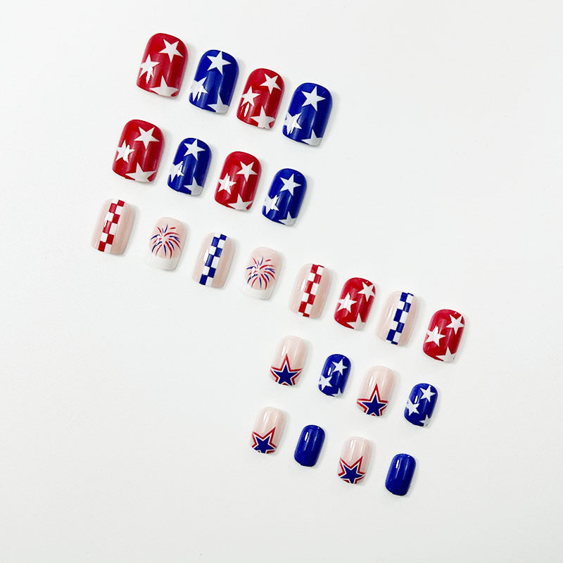 365nails: "Patriotic Picnic" – Precision Printed US Flag Short Squoval Nails