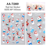 Original Christmas Nail Art Sticker 5D Embossed Three-dimensional Happy Christmas Atmosphere Elements DIY Nail Sticker AA