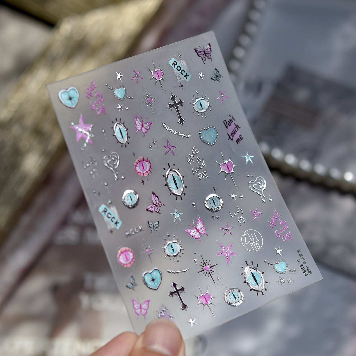 Gothic Punk Eye: "Edgy Rebel" – 3D Embossed Nail Sticker