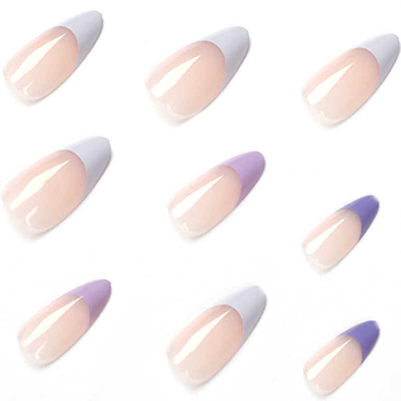 Taro roxo simples francês imprensa em unhas arte pedaço de unha atacado pedaço de unha, pressione em unhas produto acabado pressione em unhas pedaço de unha｜365nails