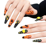 Halloween Pumpkin Spider Black Orange Press On Nails