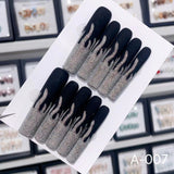 Extra Long 5.5cm Water Pipe Press-On Nails | Handmade Collection | Round Shape