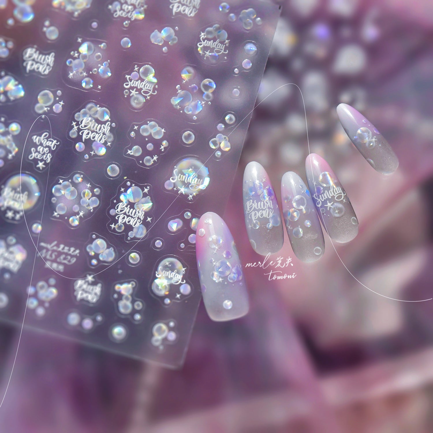 Holographic Bubble & Pearl – 5D Embossed Dreamy Accent Set