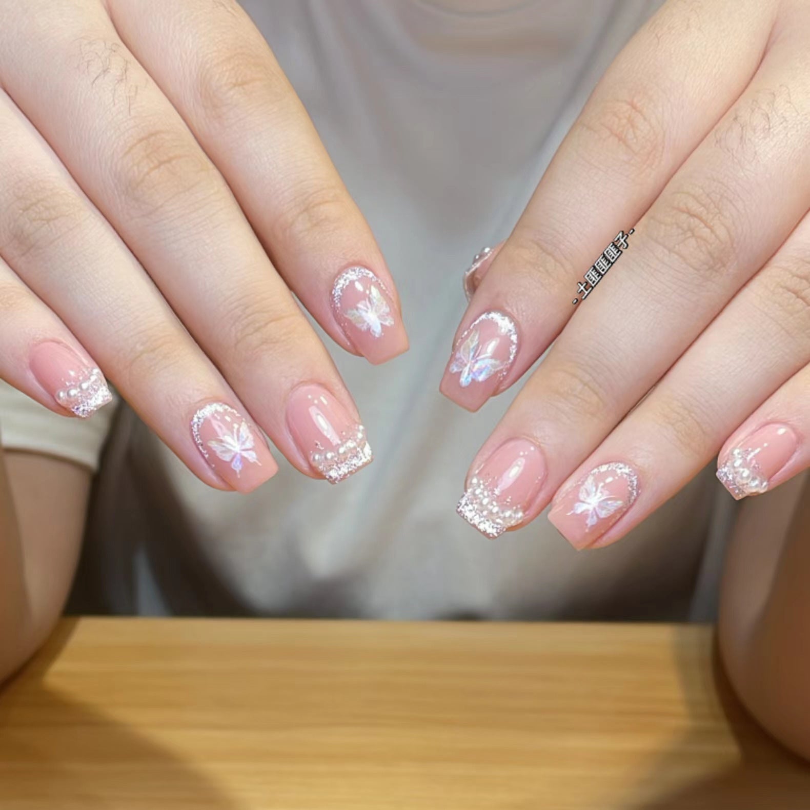 Iridescent Butterfly Collection: "Aurora Flutter" – 3D Holographic Nail Sticker