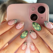 Fresh green short round short wear nail summer new foreign trade hot-selling nail piece press on nails