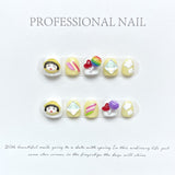 Cute Cartoon Kids Press On Nails Set