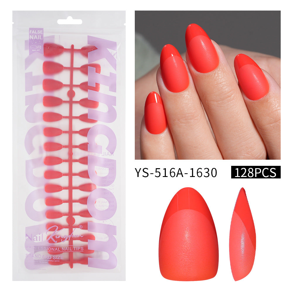 Nail Tips popular French press on nails almond nail short matte removable fake nail 128 pieces bagged nail art