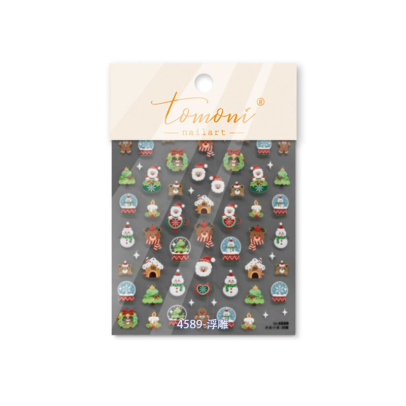 365nails: "Cute Embossed Christmas Characters" –Nail Art Stickers