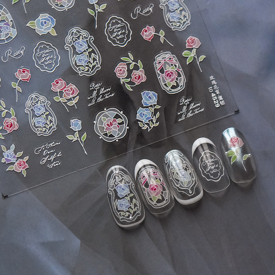 365nails: "Vintage Rose Frame" – nail art stickers