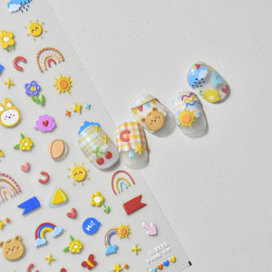 365nails: "Cute Piggy and Flower" – nail art stickers