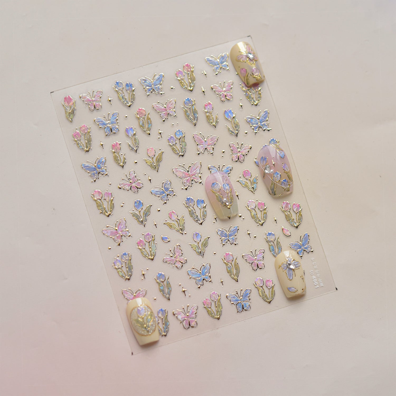 365nails: 무지개빛 튤립 & 나비 – 네일 아트 스티커
