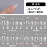 Nail Tips The new press on nails piece is divided into 20 pieces, the whole piece is seamless, and the short one is fully attached to the trapezoidal matte nail piece fake nail.